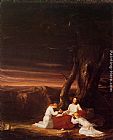 Thomas Cole Canvas Paintings - Angels Ministering to Christ in the Wilderness